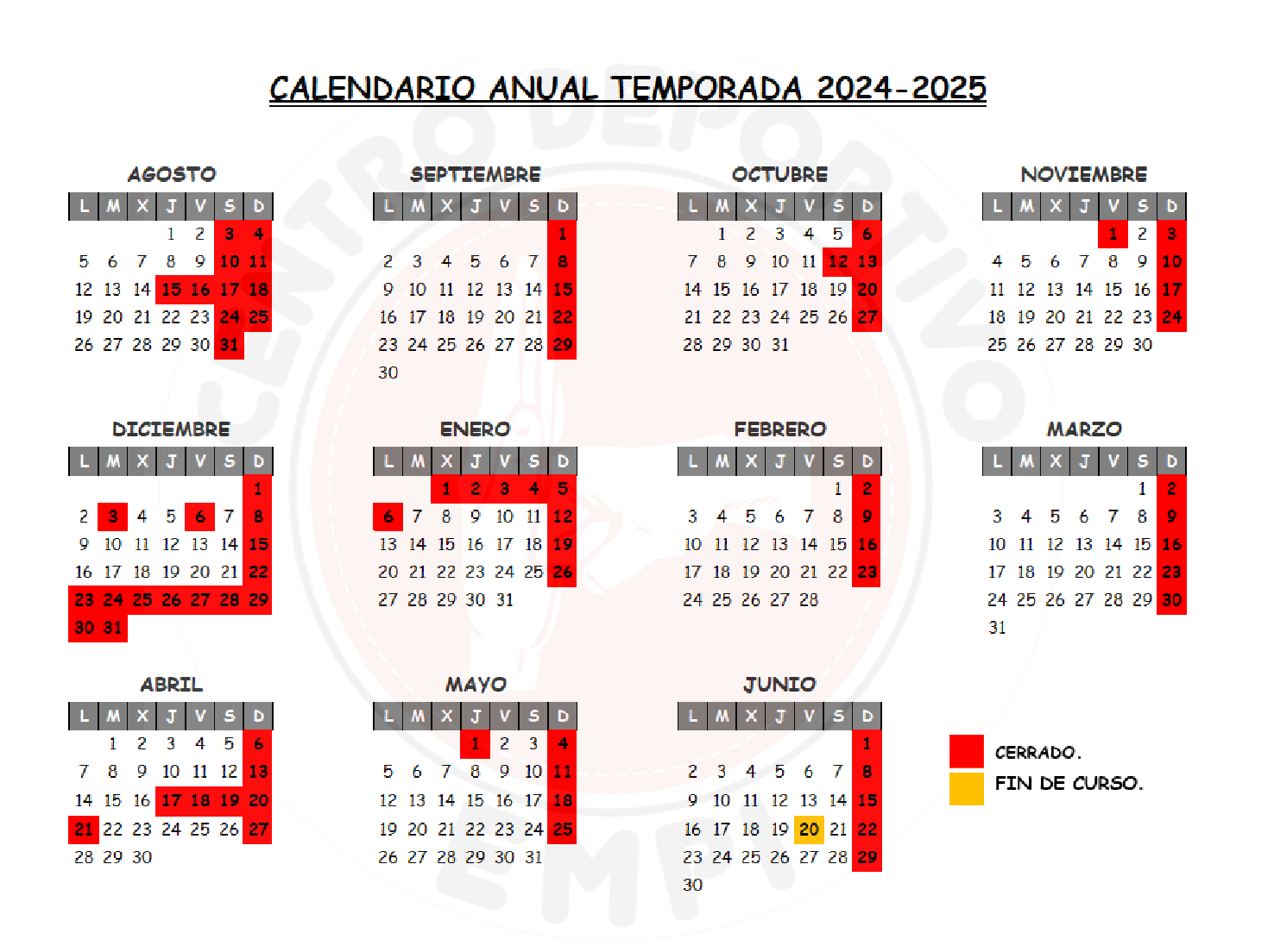 Calendari Empi 2024 2025